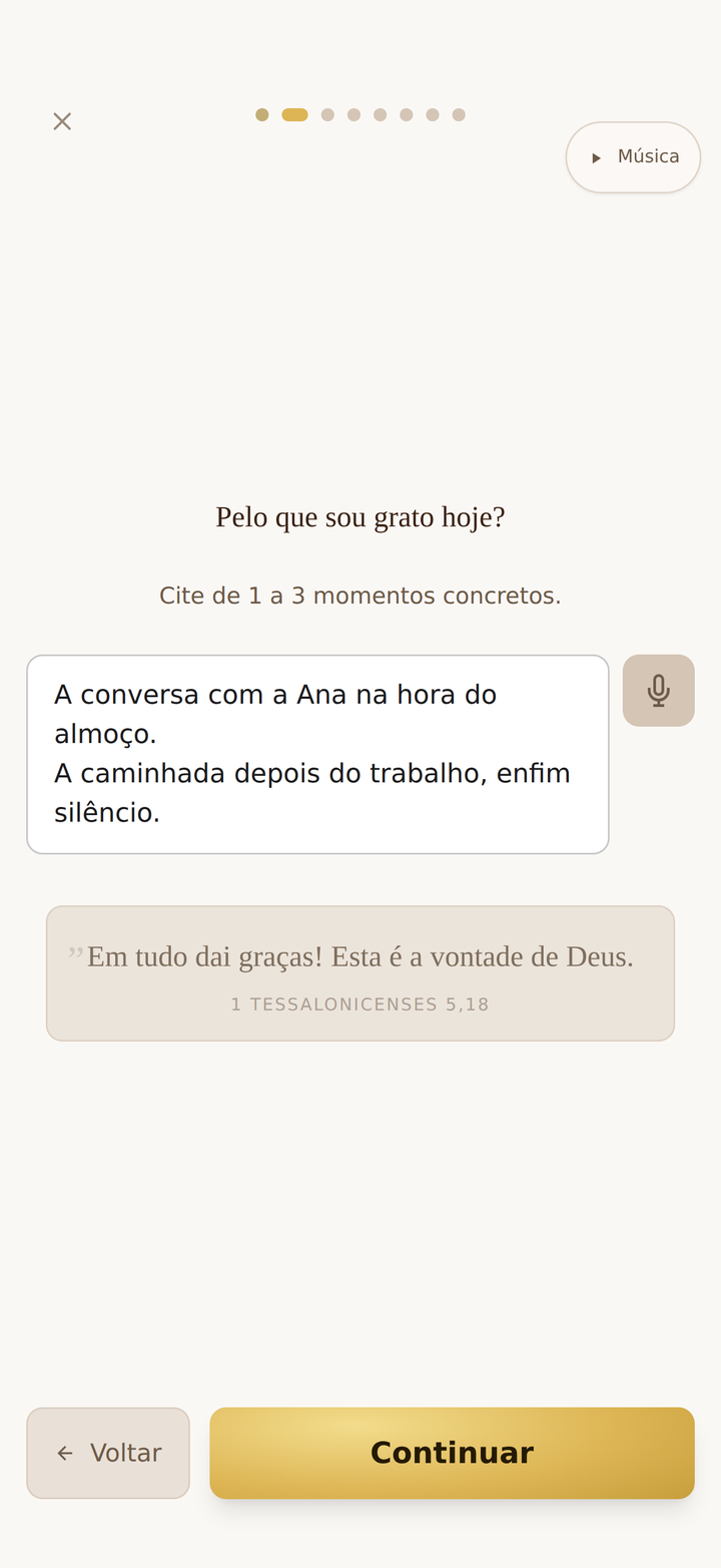Exame no Lumen, passo da gratidão