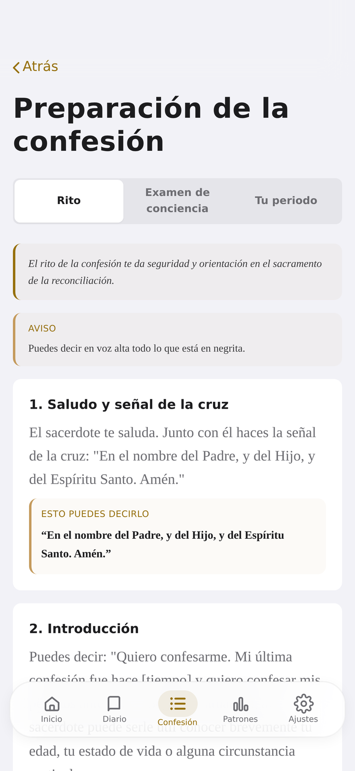 Lumen, preparación de la confesión