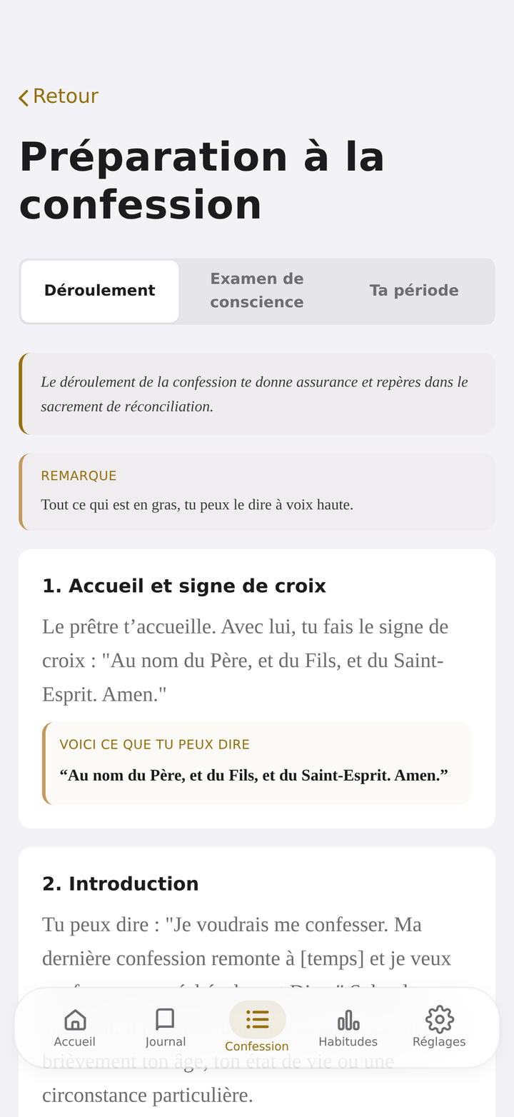 Lumen, préparation à la confession