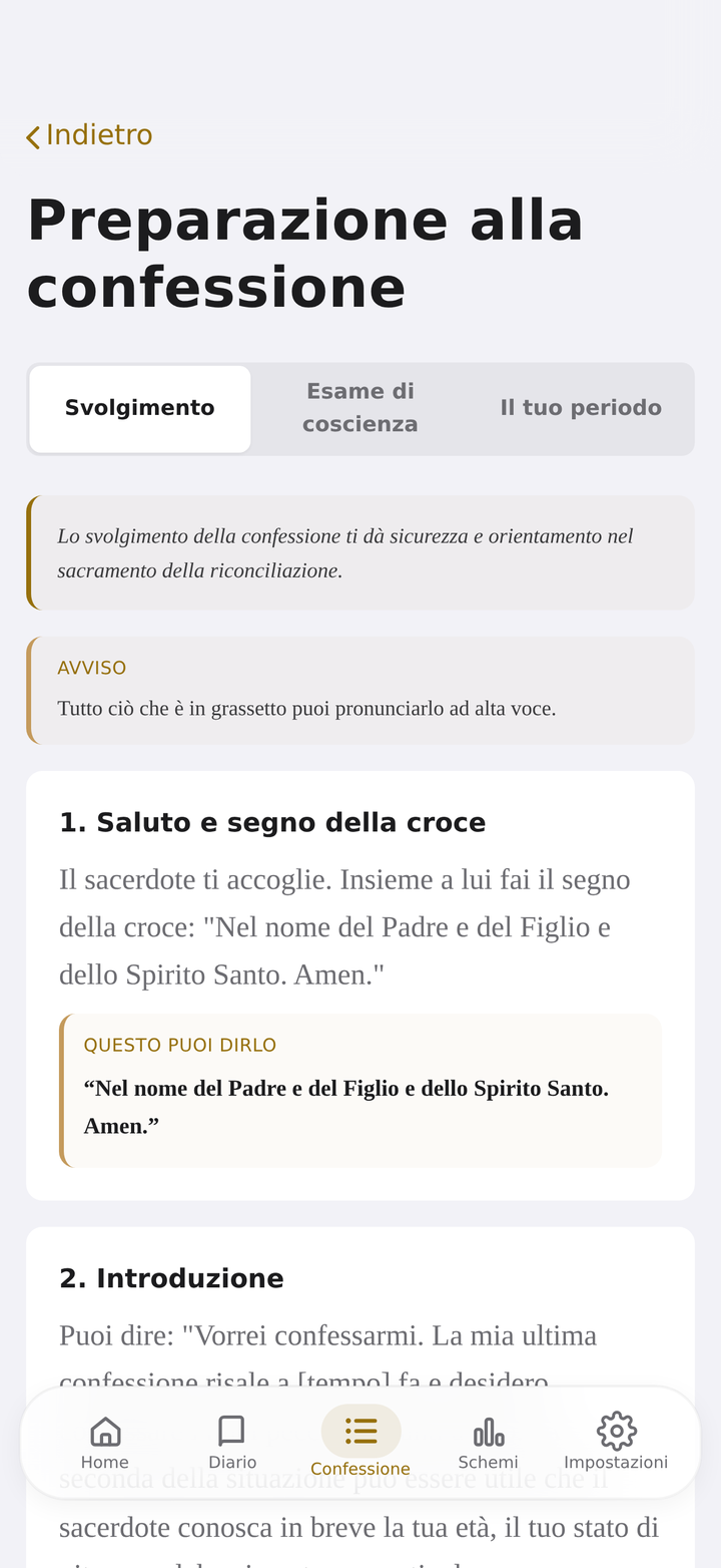 Lumen, preparazione alla confessione