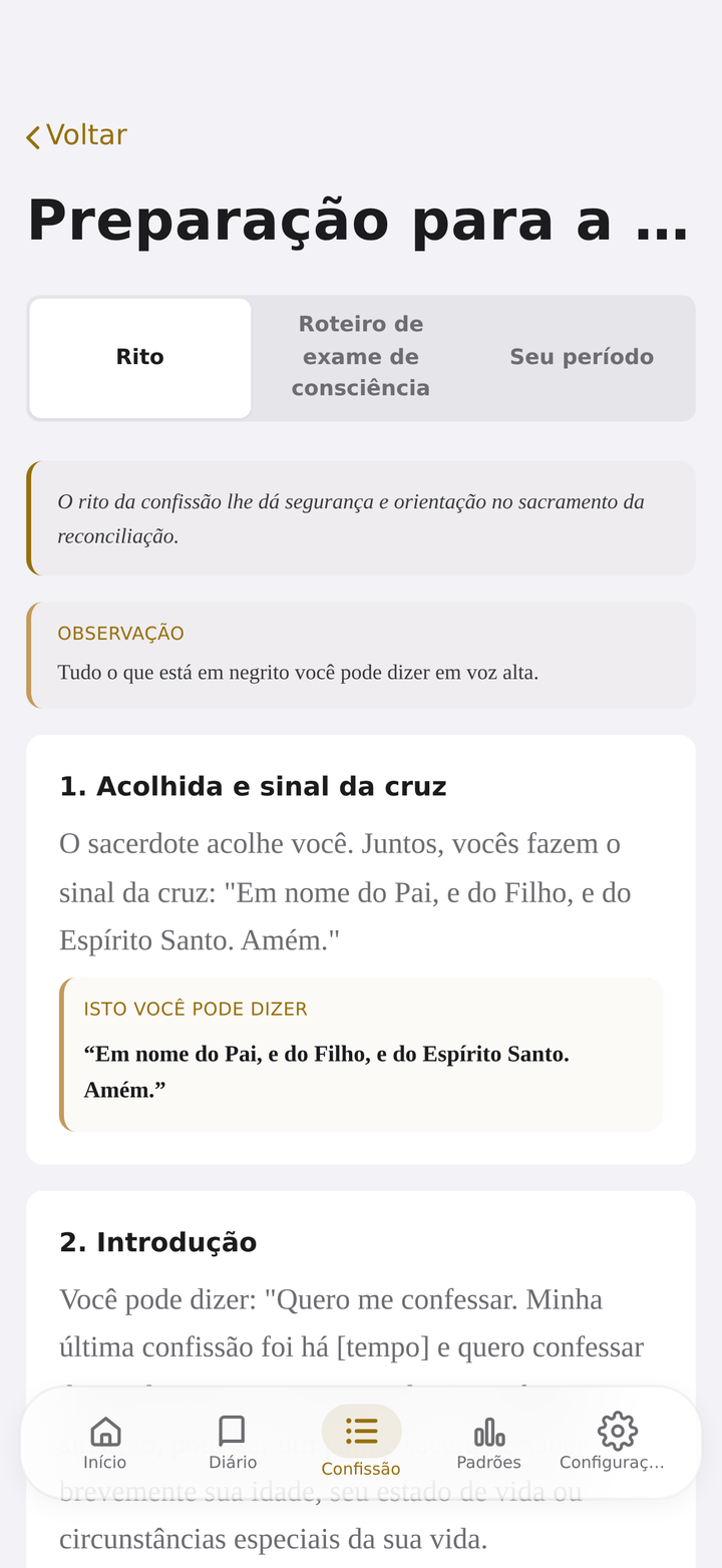 Preparação para a Confissão no Lumen